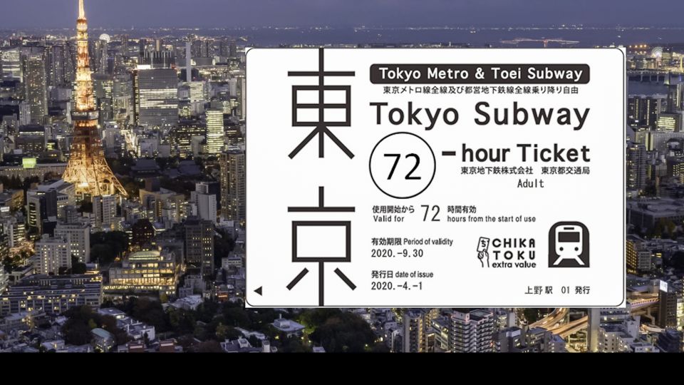Tokyo: 24-hour, 48-hour, or 72-hour Subway Ticket - Booking Information